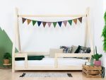 Kinder Tipi-Bett NAKANA aus Holz mit festem Rausfallschutz – Bild 2