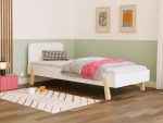 Kinder-Einzelbett NOVA mit rechteckigem Kopfteil 90x200cm im skandinavischen Design