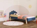 NOVA Kinder-Einzelbett mit gewölbtem Kopfteil und Seitenwand 90x200cm im skandinavischen Design – Bild 3