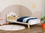 NOVA Kinder-Einzelbett mit gewölbtem Kopfteil und Seitenwand 90x200cm im skandinavischen Design