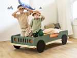 Auto-Bett BEEP in Jeep-Form aus Massivholz 80x160 cm