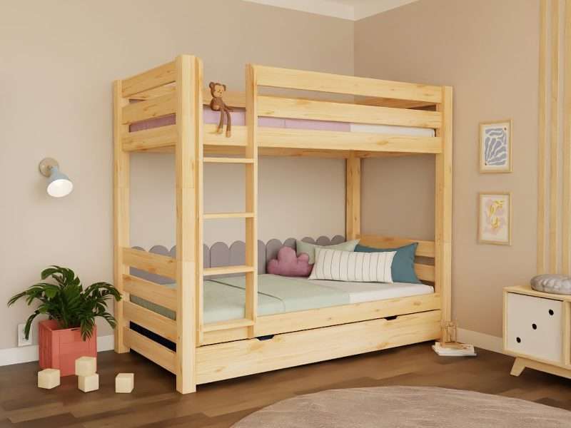 ATLAS Etagenbett für Kinder – Massivholz 90x200 cm