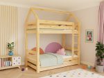 ALPY Haus-Etagenbett mit Leiter – 90x200 cm