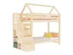 Haus-Etagenbett ALPY mit seitlicher Aufbewahrungstreppe – 90x200 cm – Bild 7