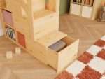MAKALU Hochbett aus Holz mit Stauraumtreppe – Bild 6