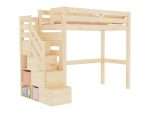 MAKALU Hochbett aus Holz mit Stauraumtreppe – Bild 4
