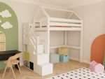Haus-Hochbett MANASLU mit Aufbewahrungstreppe – Bild 2