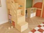 Haus-Hochbett MANASLU mit Aufbewahrungstreppe – Bild 5