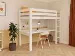 Holz-Hochbett MAKALU mit integriertem Schreibtisch – Bild 2