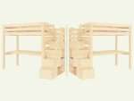 Holz-Hochbett MAKALU mit Aufbewahrungstreppe und Schreibtisch – Bild 7
