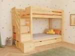 ATLAS Holz-Etagenbett mit seitlicher Aufbewahrungstreppe