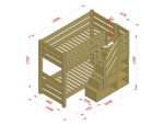 ATLAS Holz-Etagenbett mit frontalem Stauraumtreppe – Bild 11