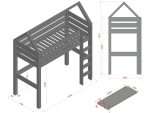 Spielhaus-Hochbett MANASLU mit Schreibtisch und Leiter – Bild 7