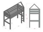 MANASLU Haus-Hochbett mit Leiter – 90x200 cm – Bild 9